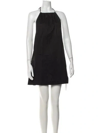 Pre-owned Leset Halterneck Mini Dress In Black