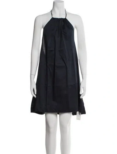 Pre-owned Leset Halterneck Mini Dress In Blue