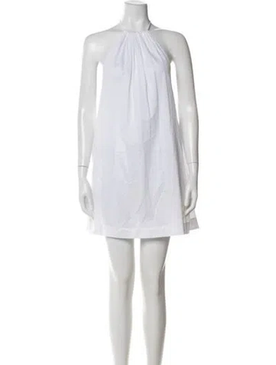 Pre-owned Leset Halterneck Mini Dress In White