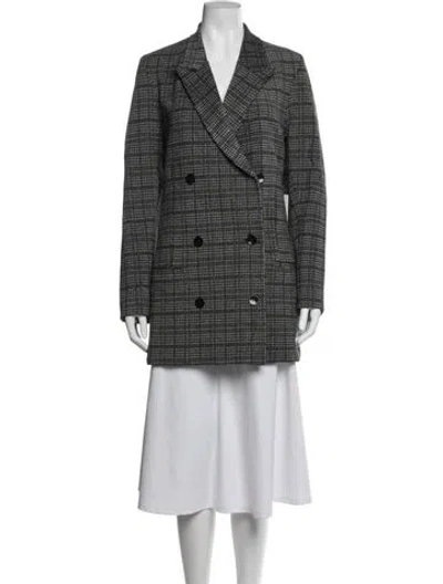 Pre-owned Leset Houndstooth Print Coat In Grey