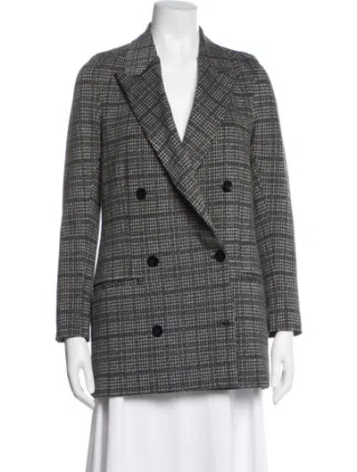Pre-owned Leset Houndstooth Print Peacoat In Black/metallic