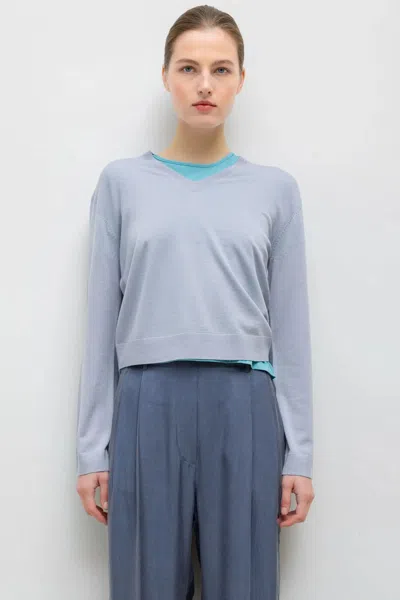 Leset James Classic V Neck In Blue