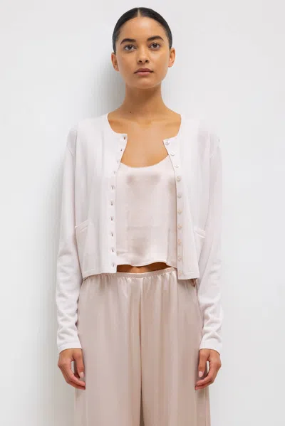 Leset James Crew Cardigan In Petal