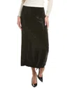 Leset James Crystal Wool Midi Skirt In Black