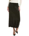 Leset James Crystal Wool Midi Skirt In Black