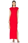 Leset James Wool Maxi Dress In Lipstick