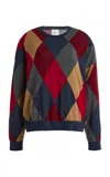 Leset James Oversized Argyle Wool Sweater In Multi