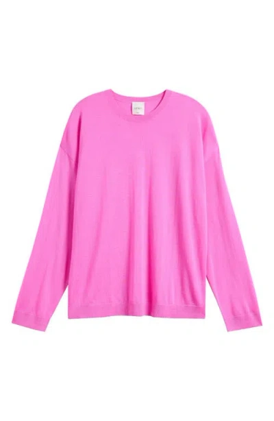 Leset James Oversized Merino Wool Sweater In Pink