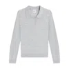 Leset Womens Light Grey Melange James Long-sleeve Merino-wool Polo Jumper In Light Grey Melange