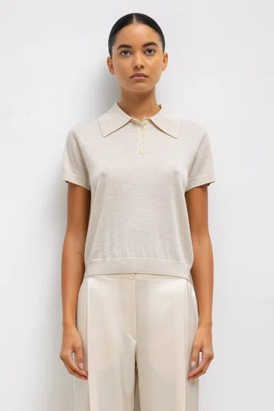 Leset James Short Sleeve Polo In Oat