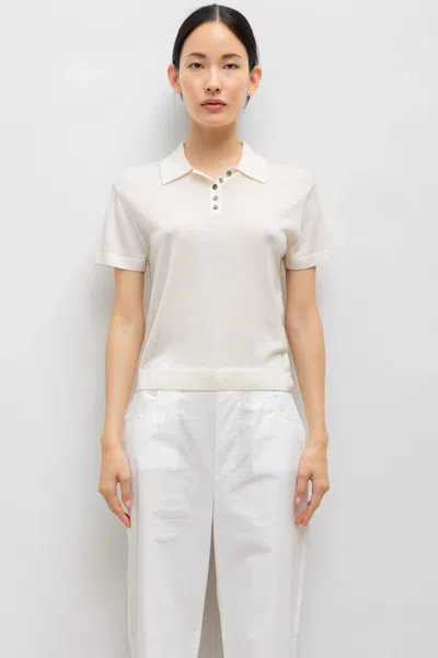 Leset James Short Sleeve Polo In Neutral