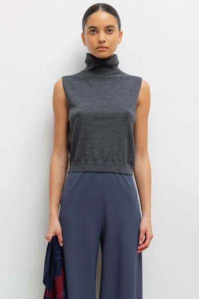 Leset James Sleeveless Turtleneck In Blue
