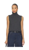 Leset James Sleeveless Turtleneck In Gray