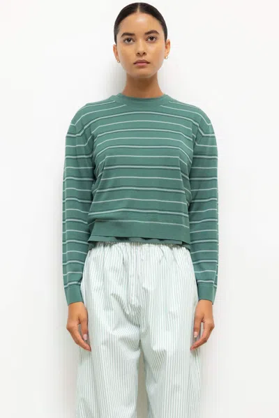 Leset James Stripe Classic Crew In Green