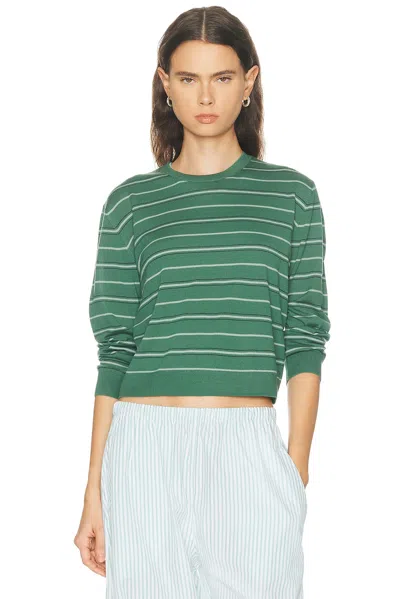 Leset James Stripe Classic Crewneck Top In Green