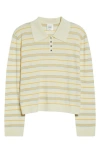 Leset James Stripe Polo In Neutral