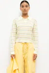 Leset James Stripe Polo In Neutral