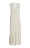 Leset James V-neck Wool Maxi Dress In Gray