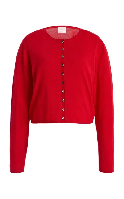 Leset James Wool Cardigan In Red