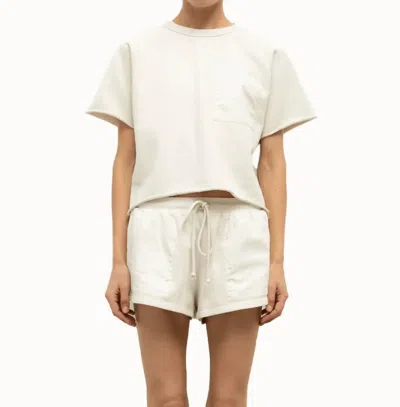 Leset Jamie Mini Carpenter Short In Chalk In Neutral