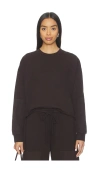 Leset Jamie Patch Crew Sweater In Brown