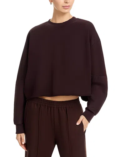 Leset Jamie Patch Crew Sweatshirt In Burgundy