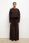 Leset Jamie Wide Leg Pant In Brown