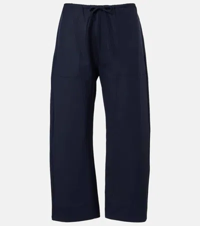 Leset Jane Wool-blend Wide-leg Pants In Blue