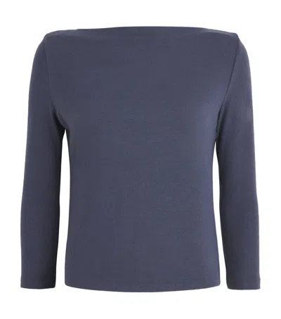 Leset Jersey Lauren Bracelet Top In Blue