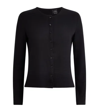 Leset Jersey Lauren Classic Cardigan In Black