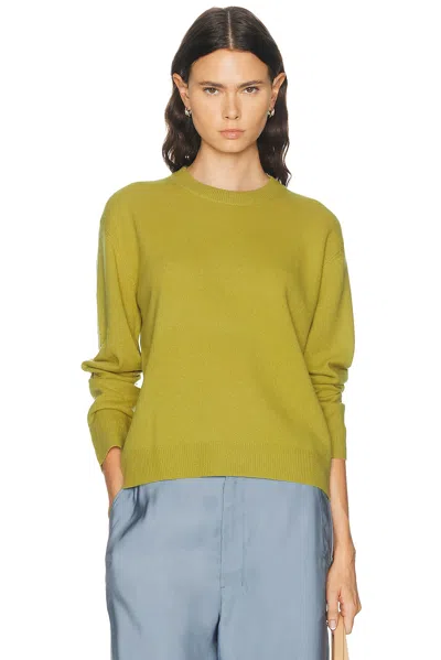 Leset Jesse Classic Crewneck Sweater In Chartreuse