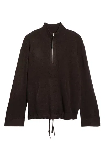 Leset Jesse Half-zip Wool Sweater In Chocolate