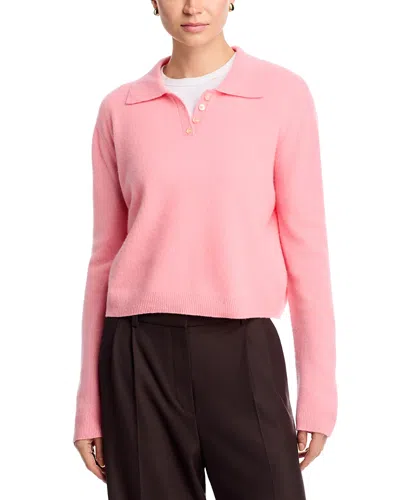 Leset Jesse Wool Polo Shirt In Pink