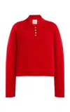 Leset Jesse Wool Polo Sweater In Red