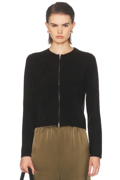 Leset Jesse Zip Cardigan In Black