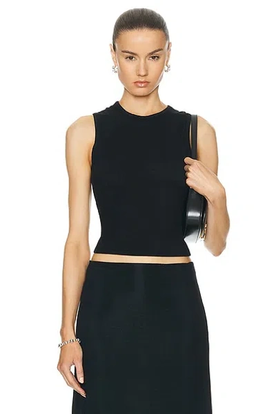 Leset Julien Sleeveless Crew Top In Black