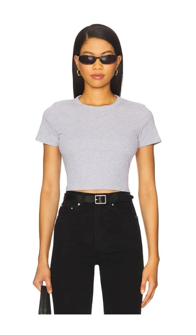 Leset Kelly Crop Slim Fit Tee In Gray