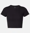Leset Kelly Cropped Cotton-blend Jersey T-shirt In Black