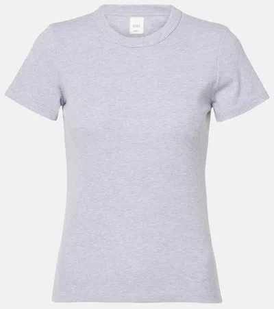 Leset Kelly Cropped Cotton Jersey T-shirt In Grey