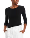 Leset Pointelle Slim Fit Long Sleeves In Black