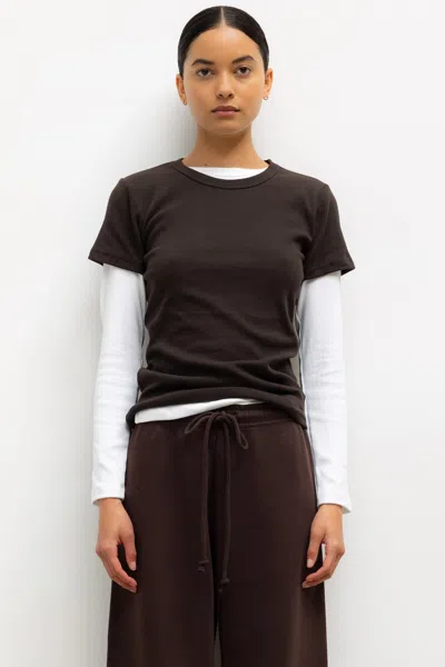 Leset Kelly Slim Fit Tee In Brown