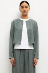 Leset Kim Classic Cardigan In Green