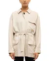 Leset Kim Drawstring Jacket In Brown