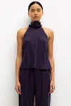 Leset Kim Halter Top In Purple