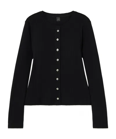Leset Knit Cotton Cardigan In Black