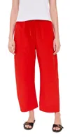 Leset Kyoto Cotton Drawstring Utility Crop Pants In Pink