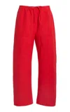 Leset Kyoto Cotton Carpenter Pants In Red