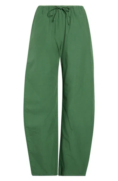 Leset Kyoto Cotton Drawstring Pants In Green