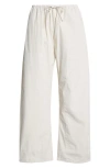 Leset Kyoto Cotton Drawstring Utility Crop Pants In Gray