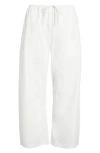 Leset Kyoto Cotton Drawstring Utility Crop Pants In White